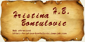 Hristina Bontulović vizit kartica